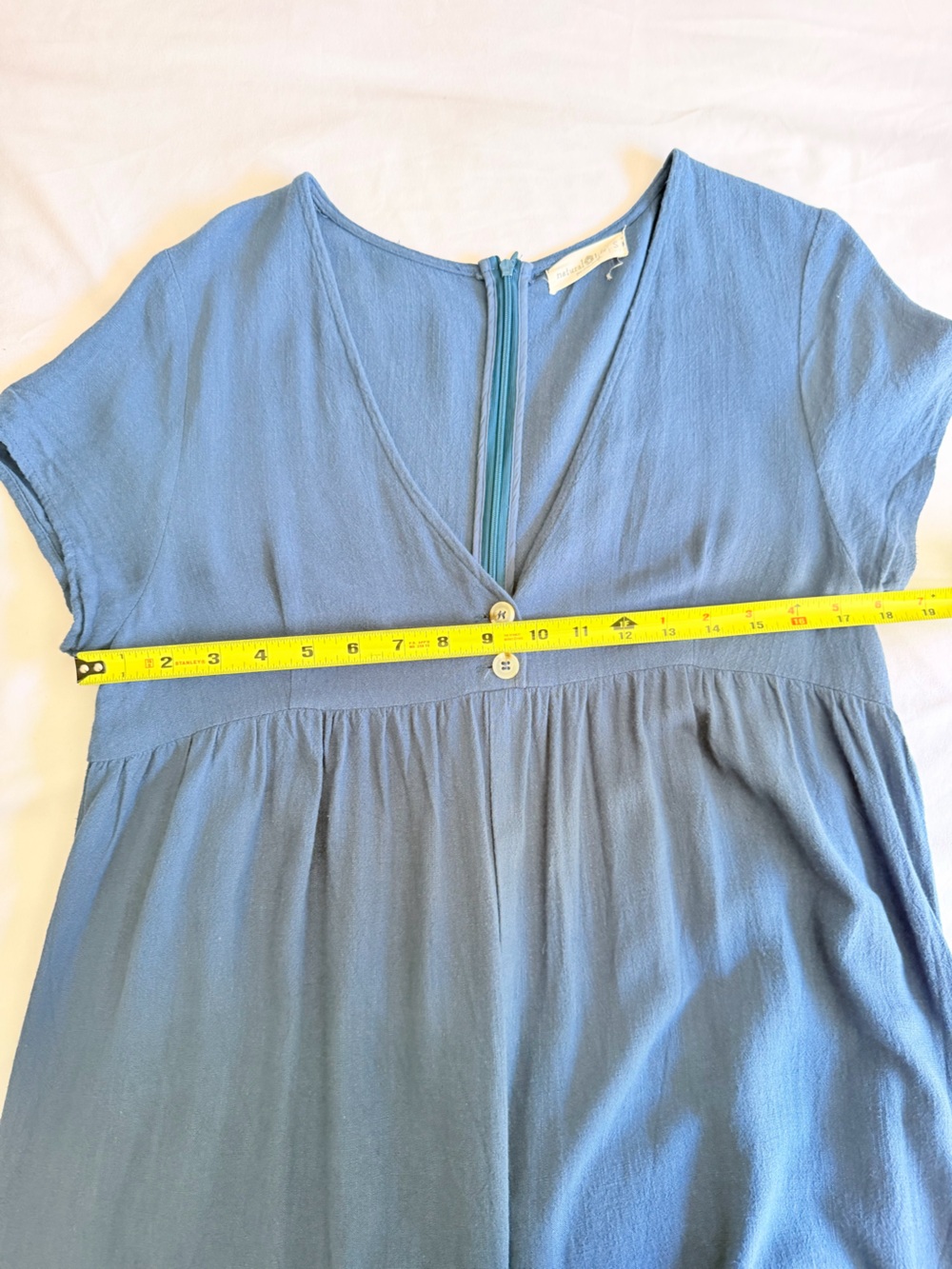 NATURAL LIFE Deep V Wide-Leg Jumpsuit in Denim Blue - Picture 14 of 16